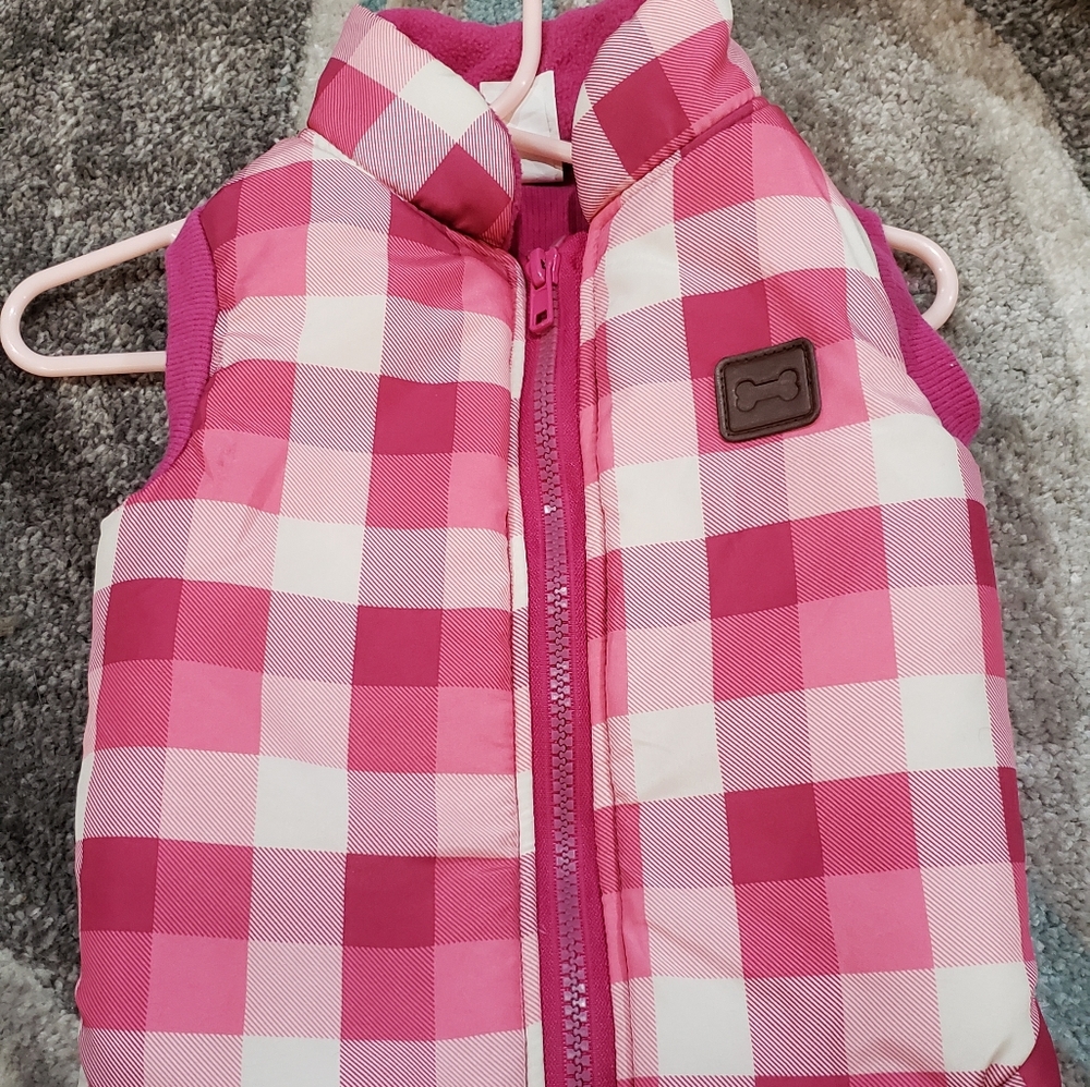Cute Pink and white dog vest